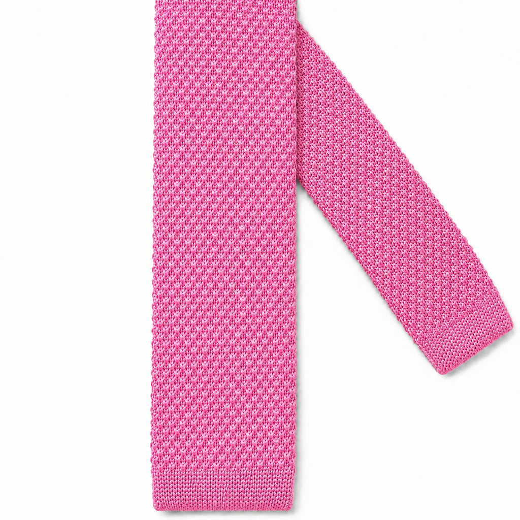 Cravate tricot rose bonbon microfibre - vue 2