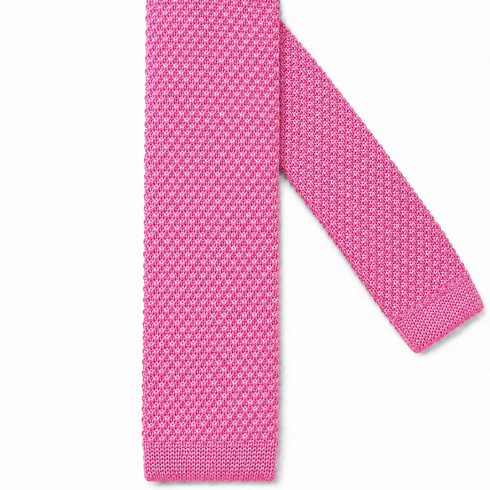 Cravate tricot rose bonbon microfibre - vue 2