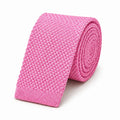Cravate tricot homme rose bonbon unie en microfibre, largeur 6 cm