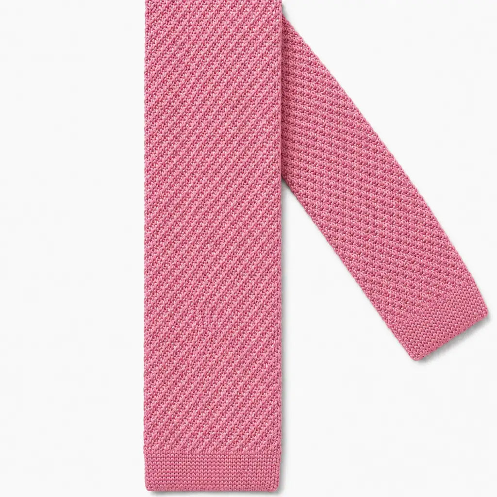 Cravate tricot rose buvard microfibre - vue 2
