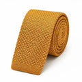 Cravate tricot homme moutarde unie en microfibre, largeur 6 cm