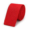 Cravate tricot homme rouge unie en microfibre, largeur 6 cm