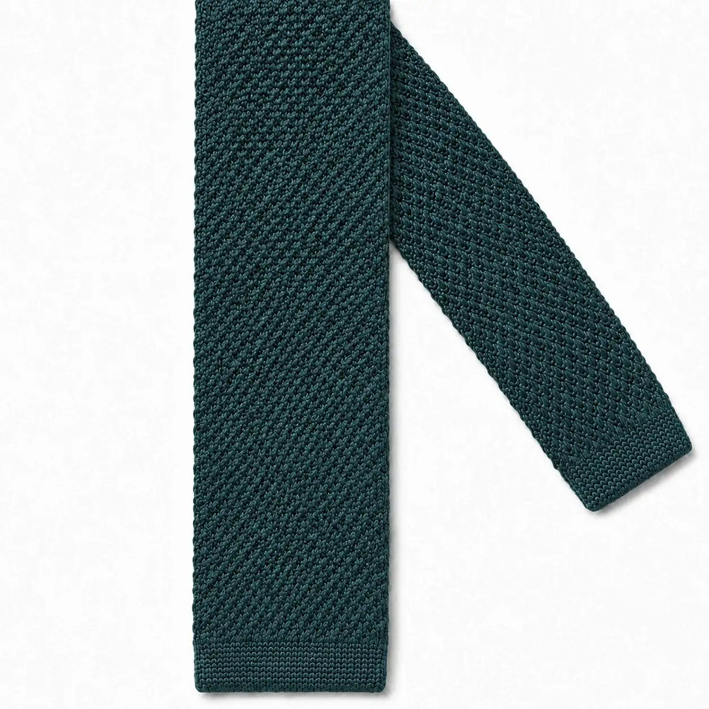 Cravate tricot vert forêt microfibre - vue 2