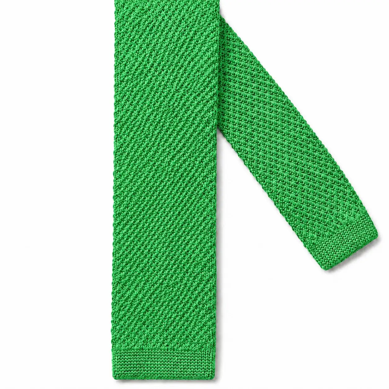 Cravate tricot homme verte unie en microfibre, largeur 6 cm
