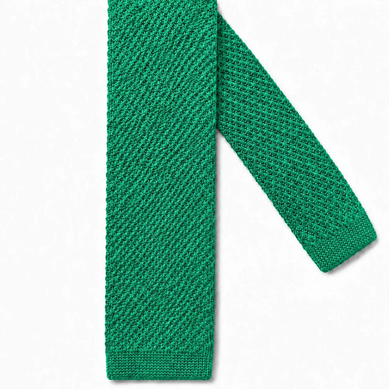 Cravate tricot verte microfibre - vue 2