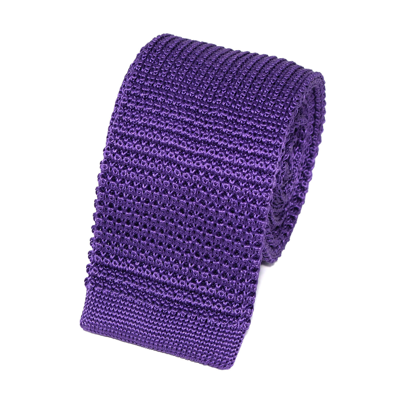 Cravate Tricot Violette Unie en Soie