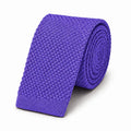 Cravate tricot homme violette unie en microfibre, largeur 6 cm