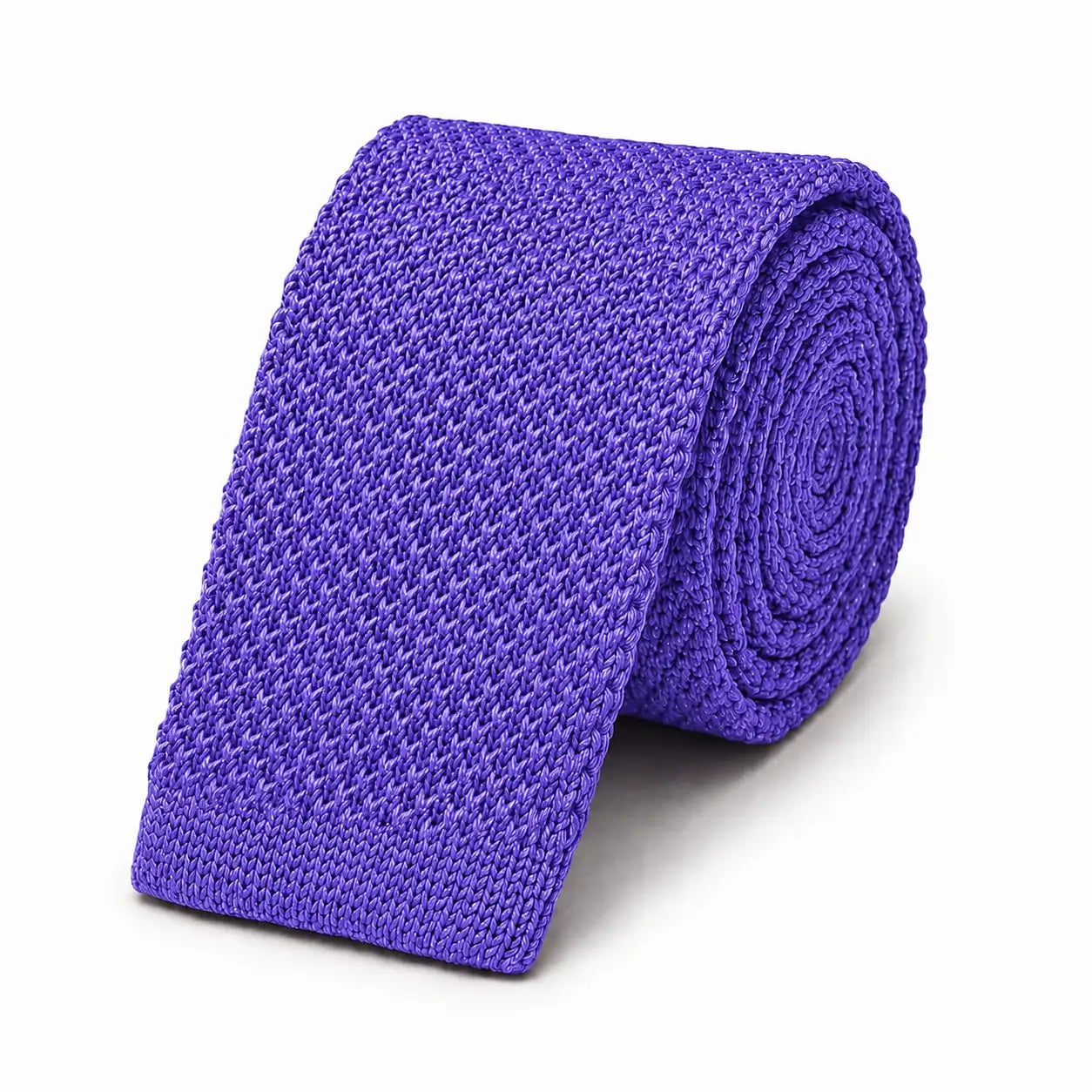 Cravate tricot homme violette unie en microfibre, largeur 6 cm