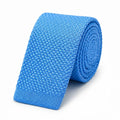 Cravate tricot homme bleu azur unie en microfibre, largeur 6 cm