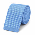 Cravate tricot homme bleu ciel unie en microfibre, largeur 6 cm