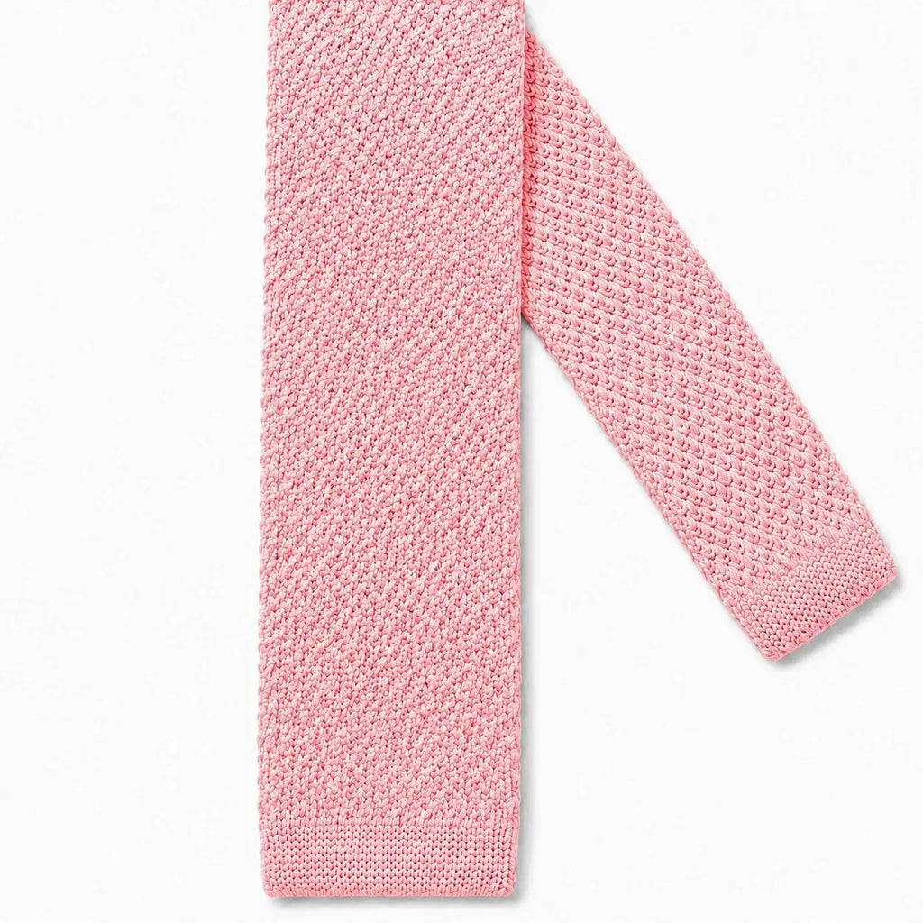 Cravate tricot rose corail microfibre - vue 2