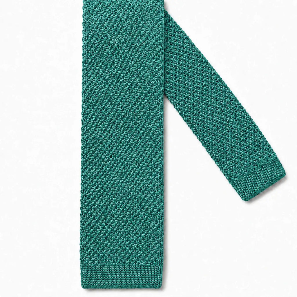 Cravate tricot turquoise microfibre - vue 2