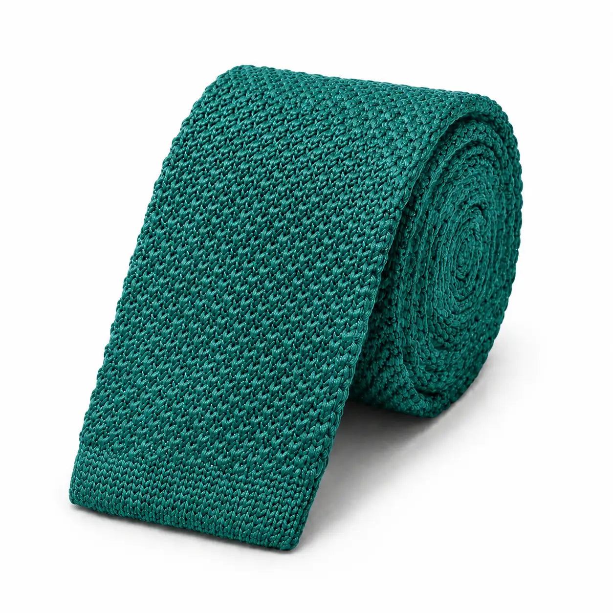 Cravate tricot homme turquoise unie en microfibre, largeur 6 cm