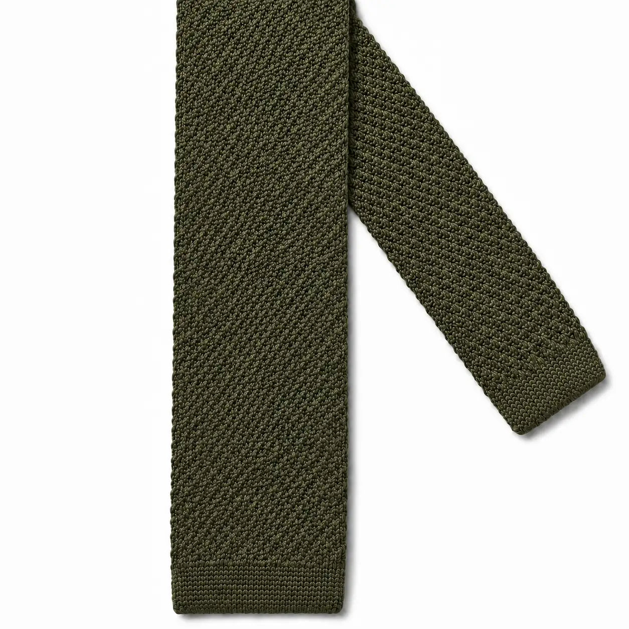 Cravate tricot vert kaki microfibre - vue 2