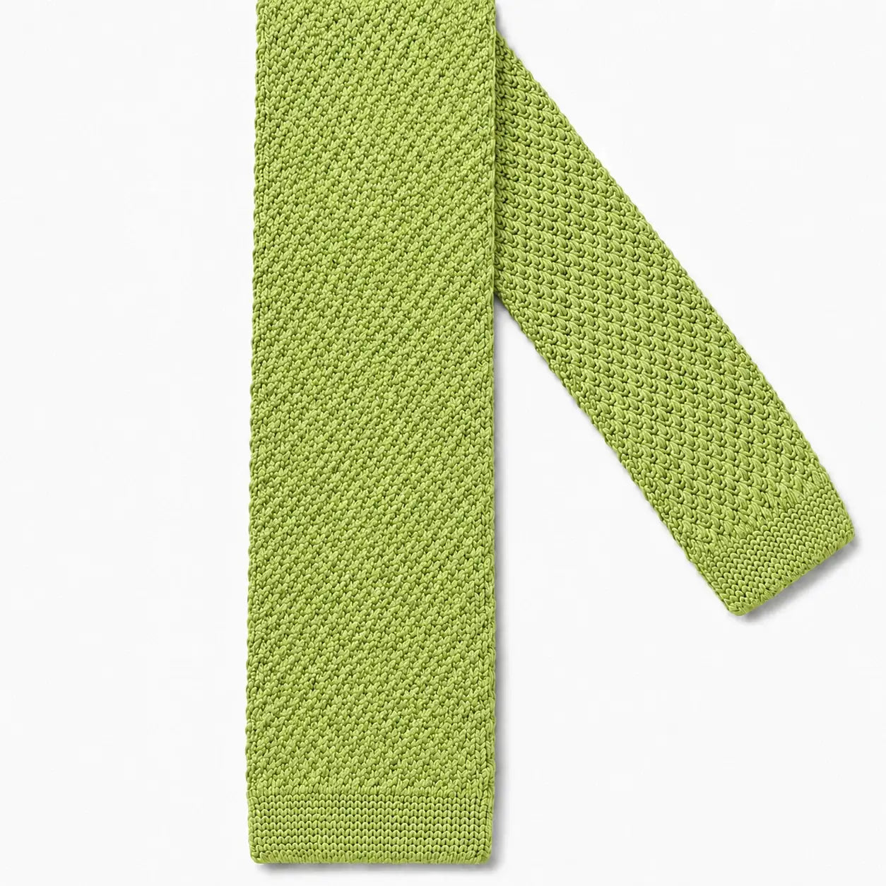 Cravate tricot vert anis microfibre - vue 2