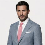 Cravate en Tricot Rose Corail - Maille Texturée Unie pour Homme