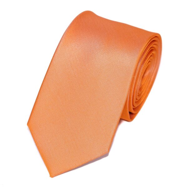 cravate homme orange unie en soie