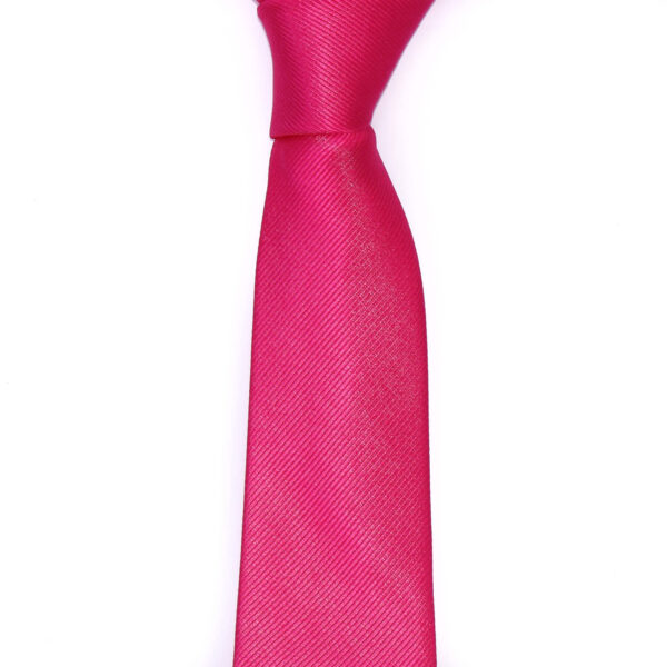 cravate rose fuschia unie nouée