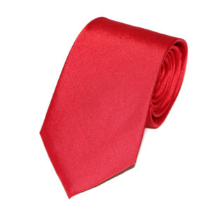 cravate homme rouge unie en soie