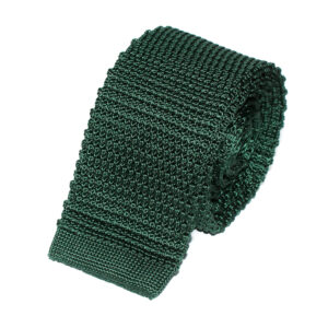 cravate tricot verte unie en soie