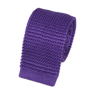 cravate tricot violette unie en soie